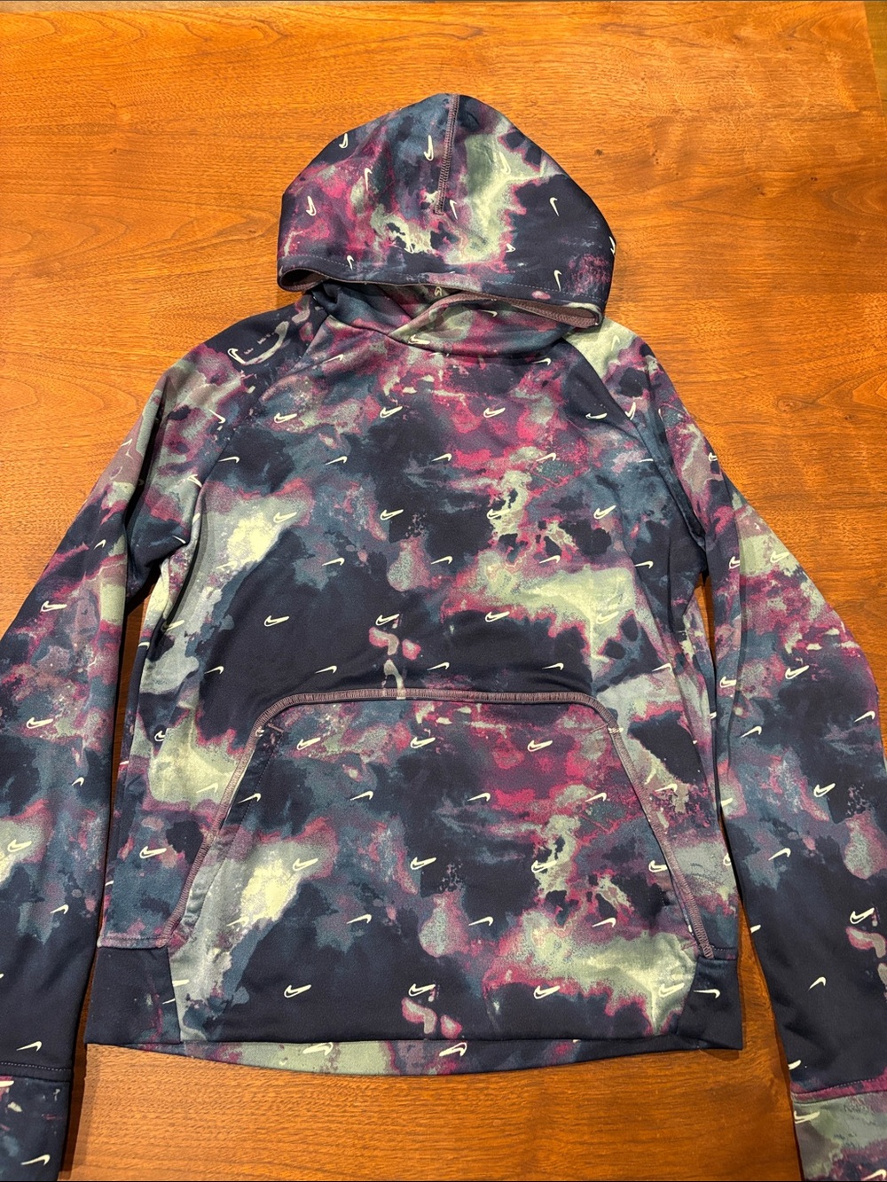 Nike Girl’s Galaxy-Print Crewneck Hoodie - Navy, Purple, Pink, Green